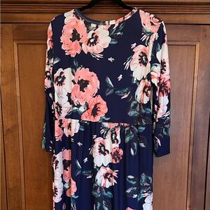 Floral Navy Maxi Dress